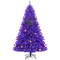 Artificial Prelit Purple Halloween Tree with Orange Lights and Pumpkin Ornaments